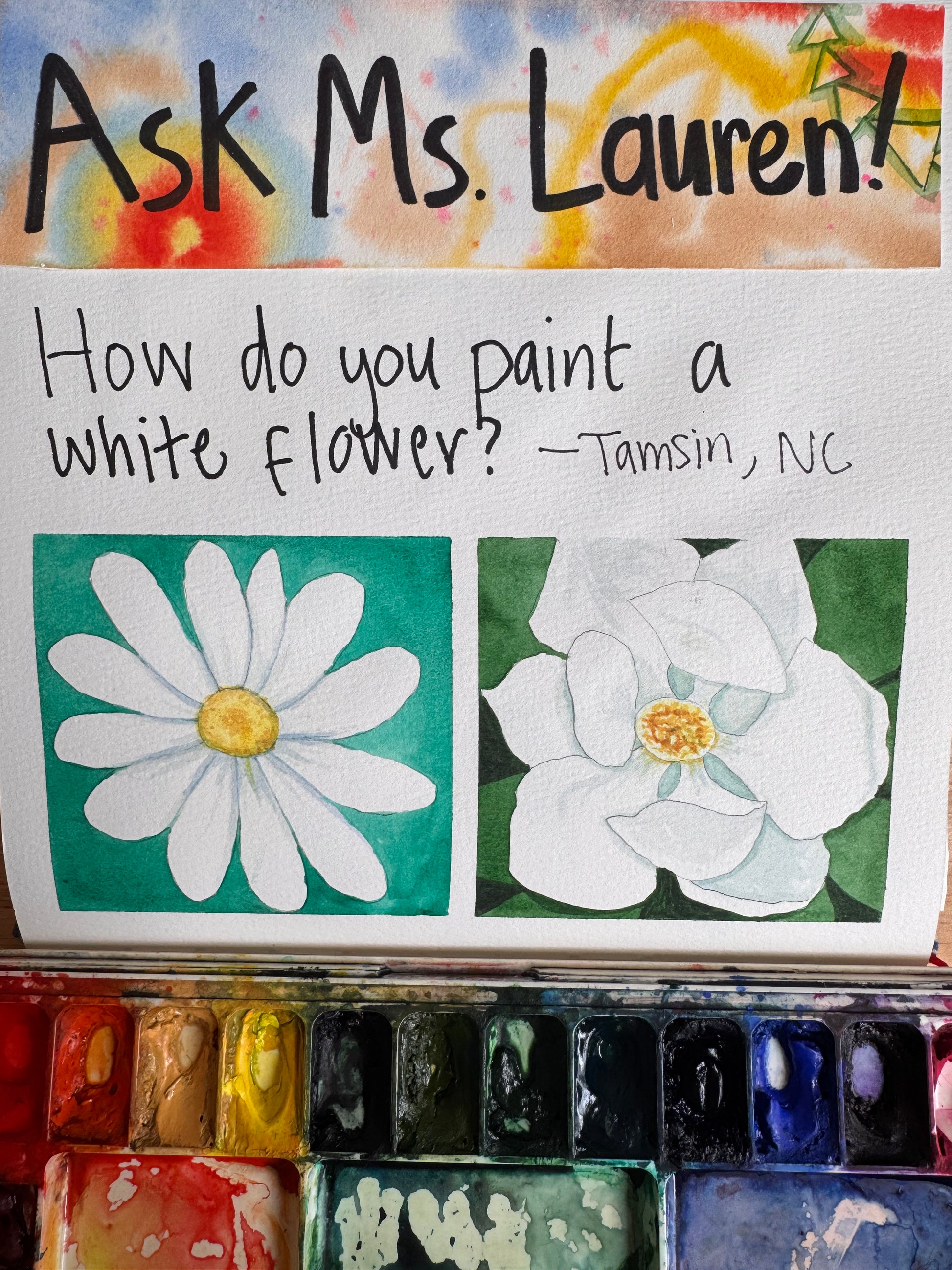 How to Paint a White Flower