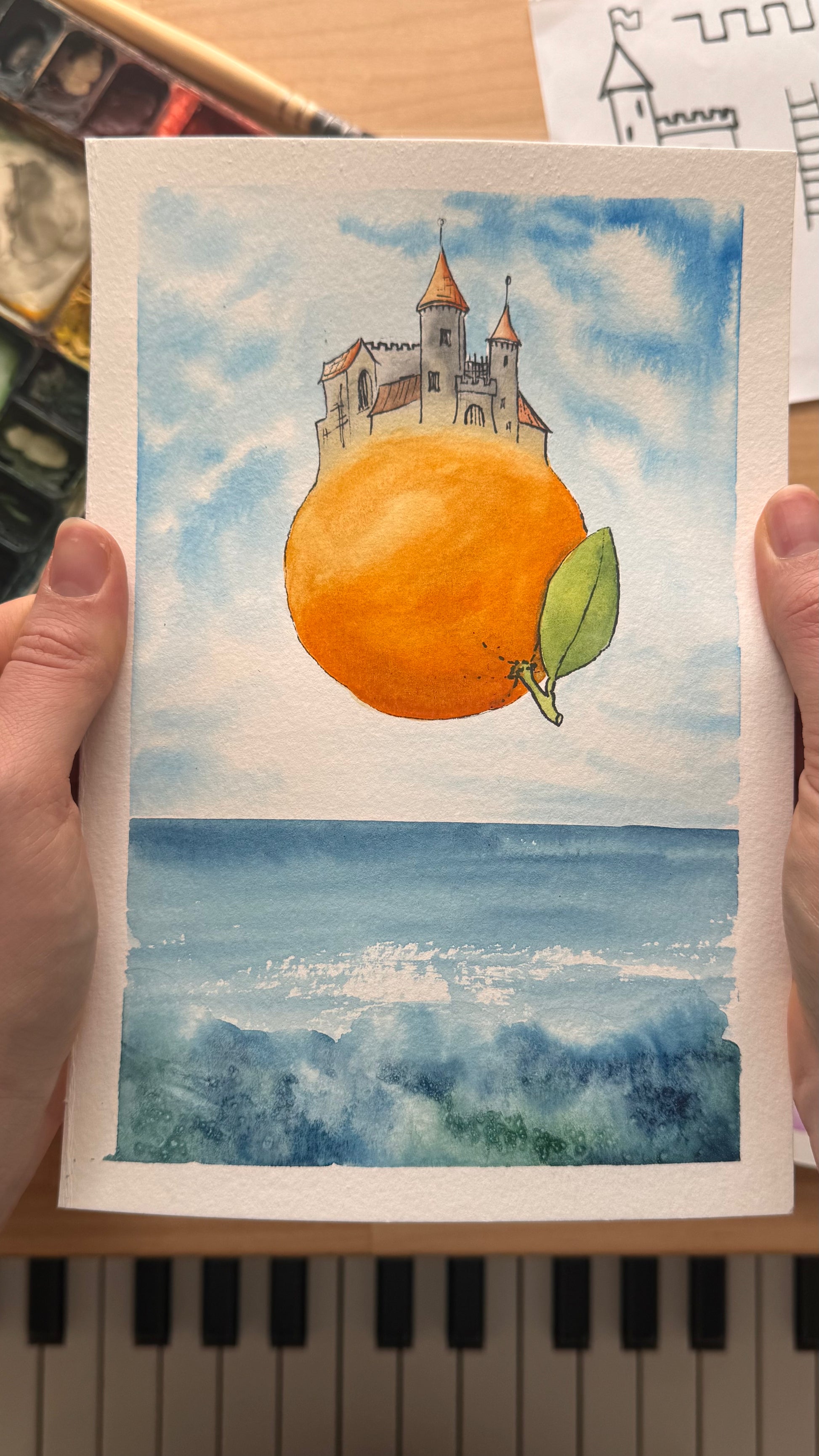 Magritte's Floating Castle