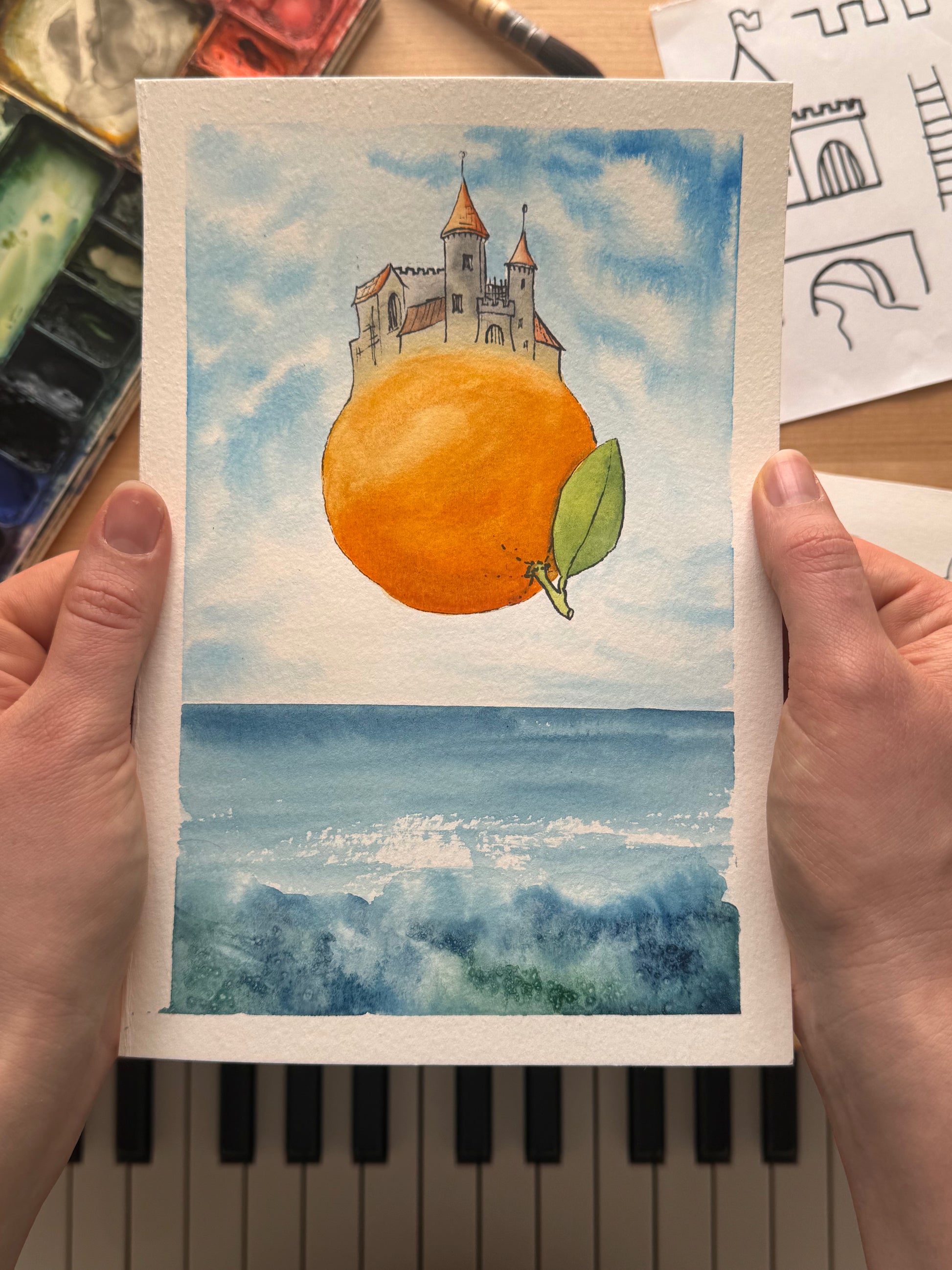 Magritte's Floating Castle